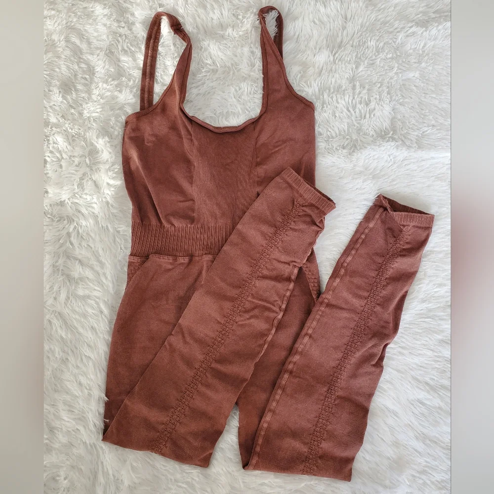 41. Free People Good Karma Onesie Nutmeg - Picture 1 of 13